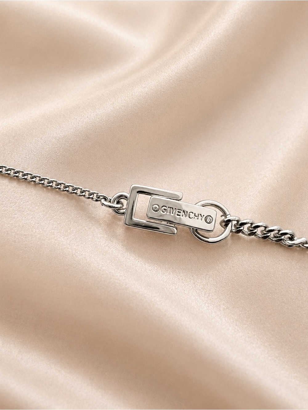 Givenchy Crystal Y-Drop Necklace Silver Tone - Picture 7 of 7